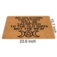 thumbnail image 2 of Funny Welcome No Soliciting Violators Will Be Sacrificed Decor Doormat Welcome Front Porch Decor Doormat for The Entrance Way Heavy-Duty PVC Back Outdoor Coir Doormat 23.6 x 15.7 inch, 2 of 8
