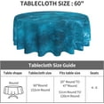 thumbnail image 4 of Ocean Waves Teal Turquoise Blue Waterproof Picnic Patio Party Round Table Cloth Cover Decorations Fabric 60 Inch Circular Tablecloth for 20-47 Inch Home Dining Room Kitchen Decor, 4 of 6