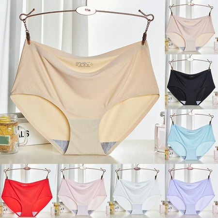 

Naierhg Women Sexy Soft Elastic Seamless Breathable Mid Rise Panties Briefs Underwear