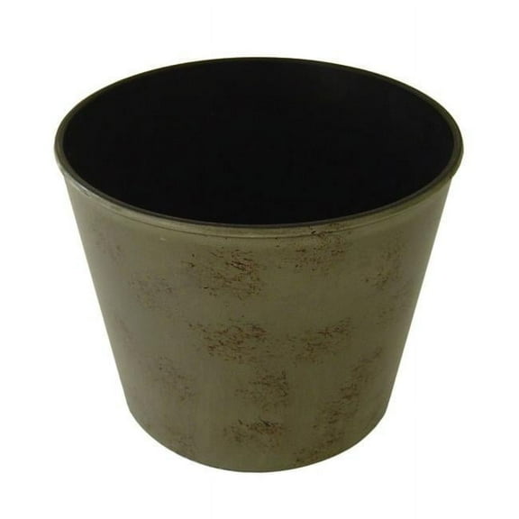 7 in. Round Tapered Recycled Plastic Planter, Light Gray