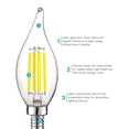 thumbnail image 5 of Luxrite 5W E12 Vintage Candelabra LED Dimmable Light Bulbs, 60W Equivalent 5000K Bright White, 550 Lumens, Flame Tip, 6-Pack, 5 of 7