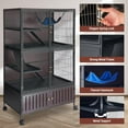 thumbnail image 5 of Metal Ferret Cage,3-Level Chinchilla Cage with Wheels & Storage Cabinet,Multifunctional Waterproof Cage for Villa Design Multi-Pet Rats/Guinea Pig/Small Homes & Animal Lovers, 5 of 6