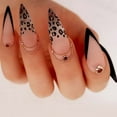 thumbnail image 6 of 24Pcs French Fake Nail with Leopard Print Design Long Stiletto False Nails Wearabe Almond Press on Nails Full Cover Nail Tips, 6 of 10