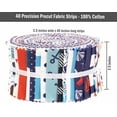 thumbnail image 4 of Soimoi 40Pcs Nautical Print Cotton Precut Fabrics For Quilting Craft Strips 2.5x42inches Jelly Roll - Blue, Red & White, 4 of 9