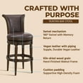 thumbnail image 5 of Open Box ROME + OAK Runyan 31" Swivel Bar Stool in Dark Walnut Finish w/Vintage Brown Vegan Leather, 5 of 10