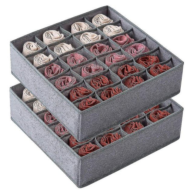 Calcetines Ropa Interior Cajón Organizador Divisor, 24 Celdas Gabinete Plegable Armario Organizador Cajas de Almacenamiento para Ropa, Calcetines, Lencería, Ropa Interior,11 Feliz Sencillez