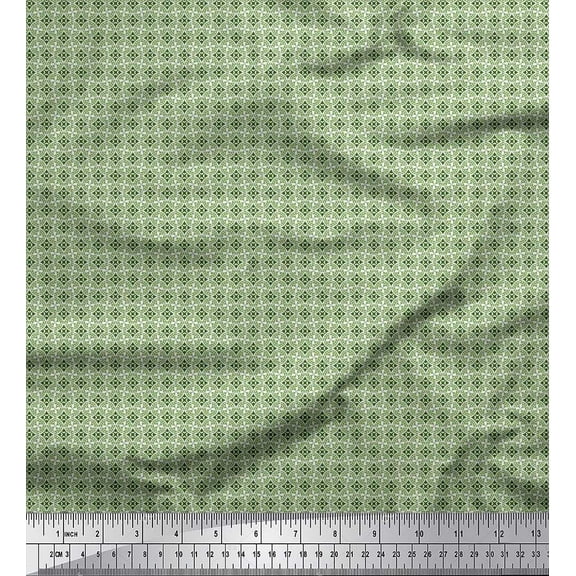 Soimoi Cotton Duck Fabric Arrow & Circle Shirting Print Fabric by The Yard 42 Inch Wide