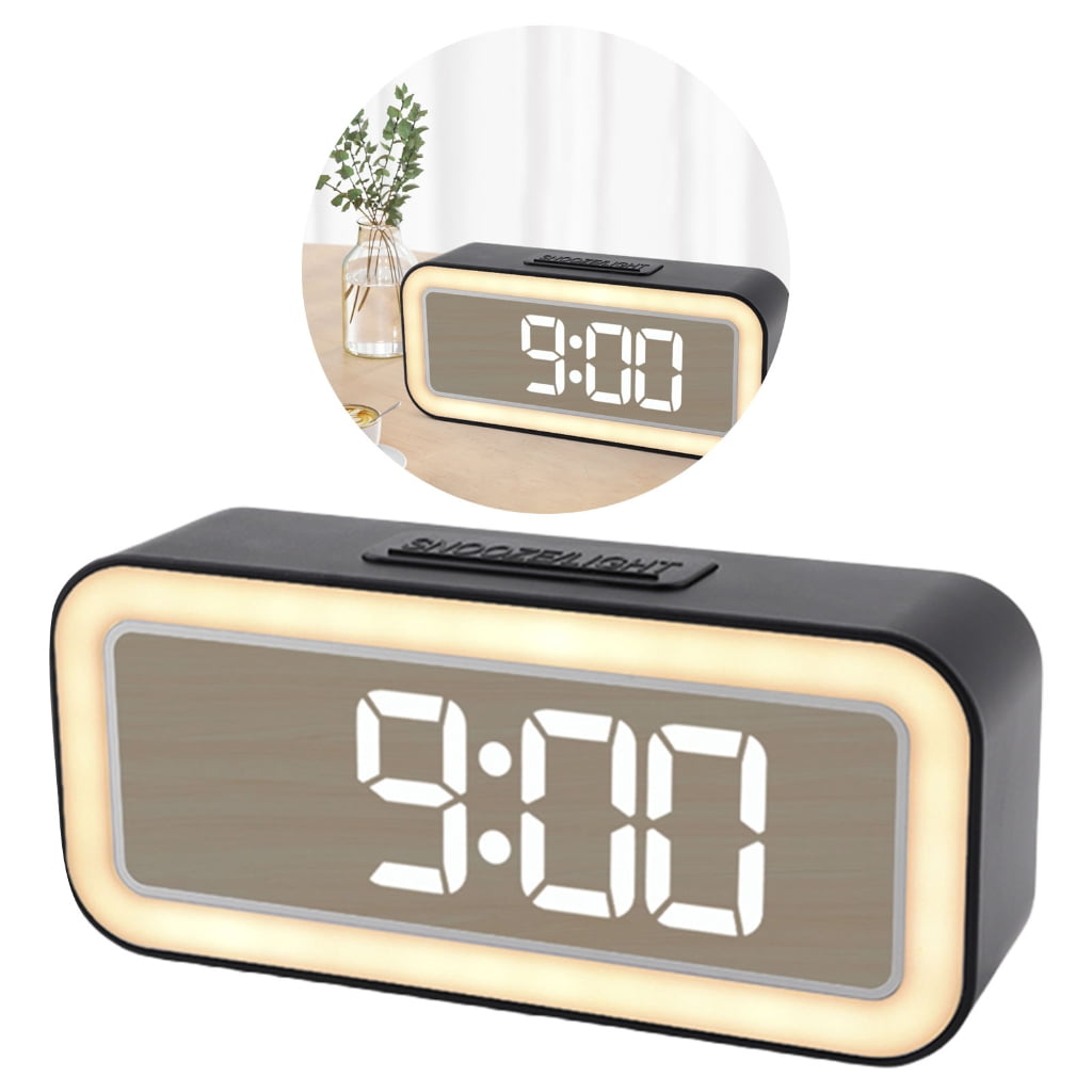 Multifunction Table Digital Clock with Brightness 2 Alarms LED Display Calendar 12/24Hour Modes USB Charging