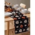 thumbnail image 6 of Halloween Table Runner 90 Inches, Spooky Pumpkins Horror Bat Black Orange Bed Runner Dresser Scarves Tabletop for Indoor Outdoor Parties/Ceremony/Banquet, 13" x 90", 6 of 8