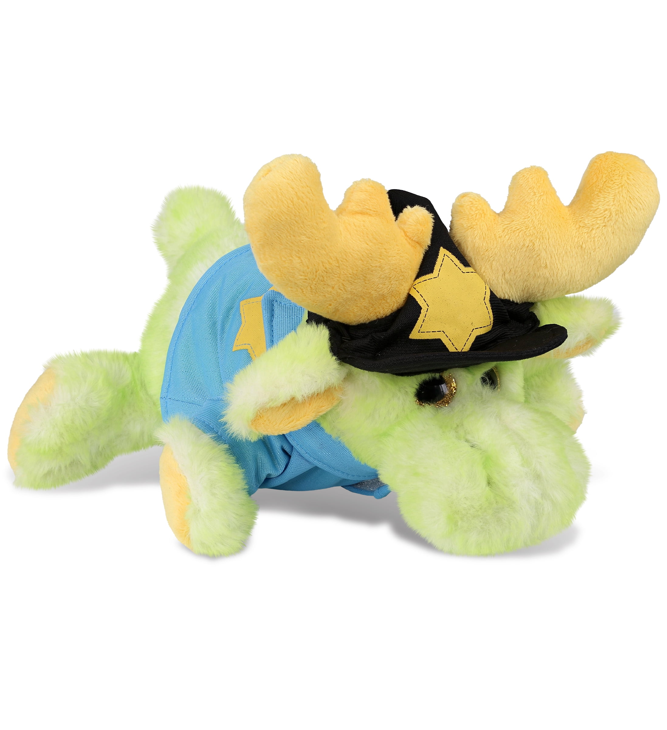 DolliBu Lying Light Green Moose Police Officer Plush Toy Super Soft