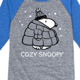 thumbnail image 3 of Peanuts - Cozy Snoopy - Toddler & Youth Raglan Graphic T-Shirt, 3 of 5