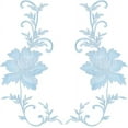 thumbnail image 2 of 2pc Embroidery Peony Flowers Patches Light Blue Peony Flowers Iron on Patches Big Peony Sew on Patches, 2 of 9