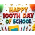 thumbnail image 5 of LUUFILx 100th Day of School Backdrop Kids Celebration Party Supplies Balloons and Crayons Decoration Banner Classroom Background Photography Props, 5 of 9