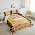 thumbnail image 4 of Feelyou Magic Girl Princess Bedding Comforter Set, Dreamy Fairy Tale Twin Comforter Sets, Orange Rose Flower Reversible Bedding Set, Super Cozy Room Decor, 2-Piece, 4 of 9