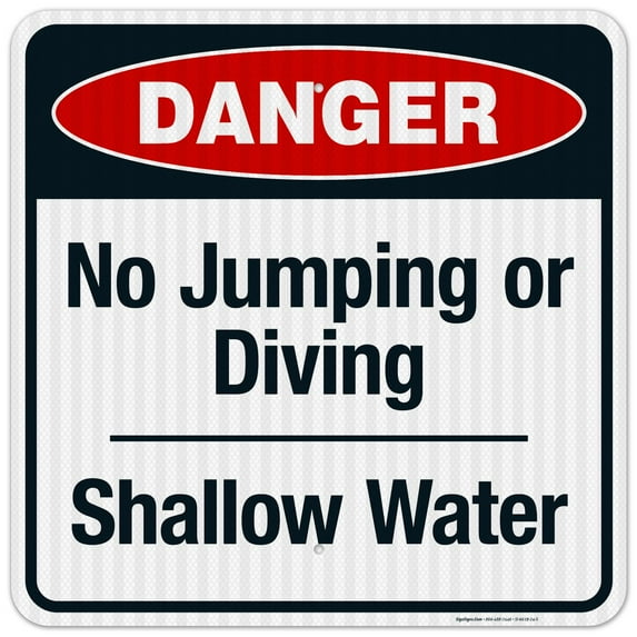 No Jumping Or Diving Sign, Pool Sign,