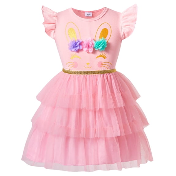 Little Girls Tulle Easter Dresses Bunny Outfits Size 7