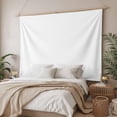 thumbnail image 3 of White Small Tapestry for Bedroom Wall Hanging Tapestry, Modern Minimalist Pure Soild Color Ceiling Backdrop Tapestries Poster Blanket Wall Decor for Teens Room Living Room Dorm 23" x 28", 3 of 8