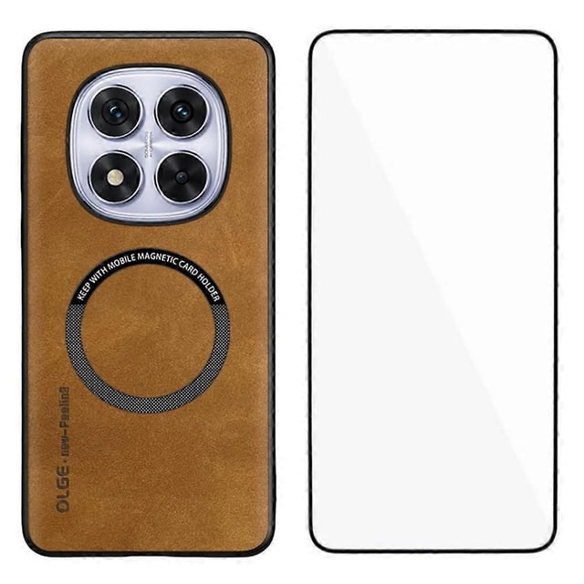 WANLONFENG YBP Series For Xiaomi Redmi Note 14 Pro 4G Magnetic Case with Tempered Glass Film PU + TP