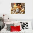thumbnail image 3 of Creowell Farmhouse Wall Art Rooster Print: Hen Painting Small Born Chicks Picture Barnyard Birds Vintage Framed Canvas Artwork for Kitchen Decor Easy Hanging 20x16 Inch, 3 of 3