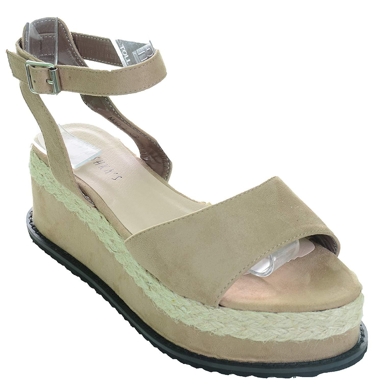 Rope Wedge Heel Summer Shoes Vegan Women's Platform Sandals 8