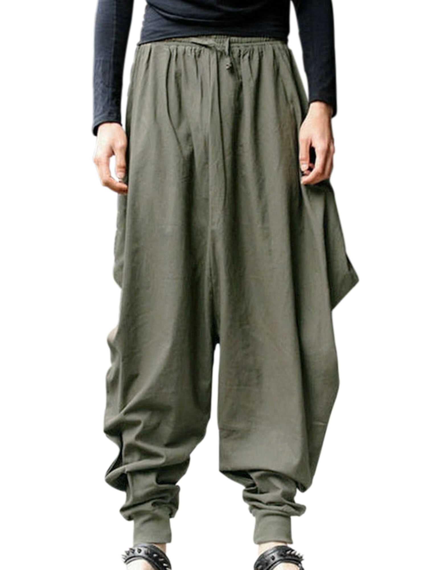 Plus Size Harem Pants For Men Baggy Trouser Jogger Sport Sweatpants  Drawstring Elastic Waist Cargo Pants For Men Casual Loose Pants