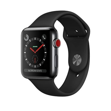 Restored Apple Watch Series 3 42mm GPS   Cellular GSM unlocked Space Black Stainless Steel Case with Black Sport Band (Refurbished)