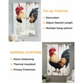 thumbnail image 3 of Retro Rooster Tie Up Curtains for Window, Thermal Insulated Balloon Shade Adjustable Rod Pocket Curtains Valance Panels for Kitchen Bathroom Cafe 42 x 45 Watercolor Vintage Rooster, 3 of 6