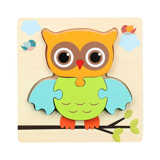 Xihbxyly Juego de Rompecabezas 3D con Formas de Animales de Colores, Herramienta de Aprendizaje Cognitivo, Juguete de Madera para La Motricidad Fina, Coordinación Ojo-Mano, Juego Creativo, Perfecto p