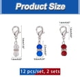 thumbnail image 2 of Independece Day Theme Glass Beaded Gourd Charm Locking Stitch Markers Zinc Alloy Lobster Claw Clasps Locking Stitch Marker Mixed Color 3.6cm DIY, 2 of 6