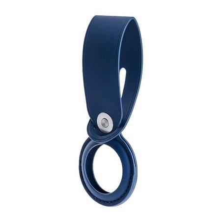 UPC: 0192223165564 | Slinger Protective PU Leather Loop Holder Tracker Cover Compatible with Apple New AirTag (Blue)