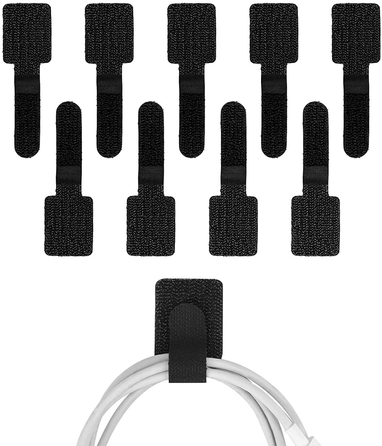 30pcs Adhesive Cable Ties, Black Double Coated Tissue Tape Zip Tie Loop