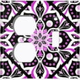 thumbnail image 4 of Metal Light Switch Plate Cover Purple Black Mandala Flower Tile Pattern MDL043, 4 of 13