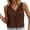 Brown Tank Tops, variant on Women Summer Solid Color Fashion Sleeveless Shirt For Casual V Neck Tank Tops Blouse Tunic Holiday Ladies Camisole