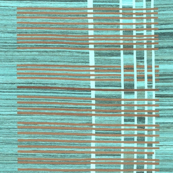 Ahgly Company Indoor Square Abstract Light Blue Modern Area Rugs, 6' Square