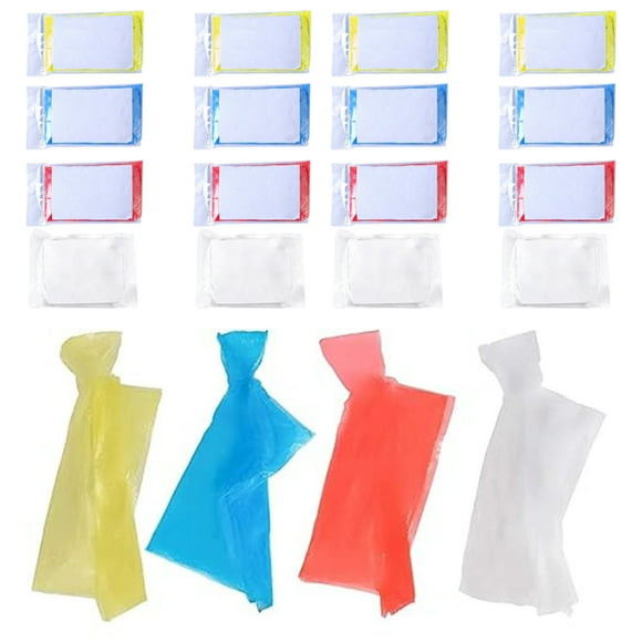 20pcs Disposable Clear Rain Ponchos with Hood for Adults, Individually Wrapped Bulk Emergency Raincoats, One Size