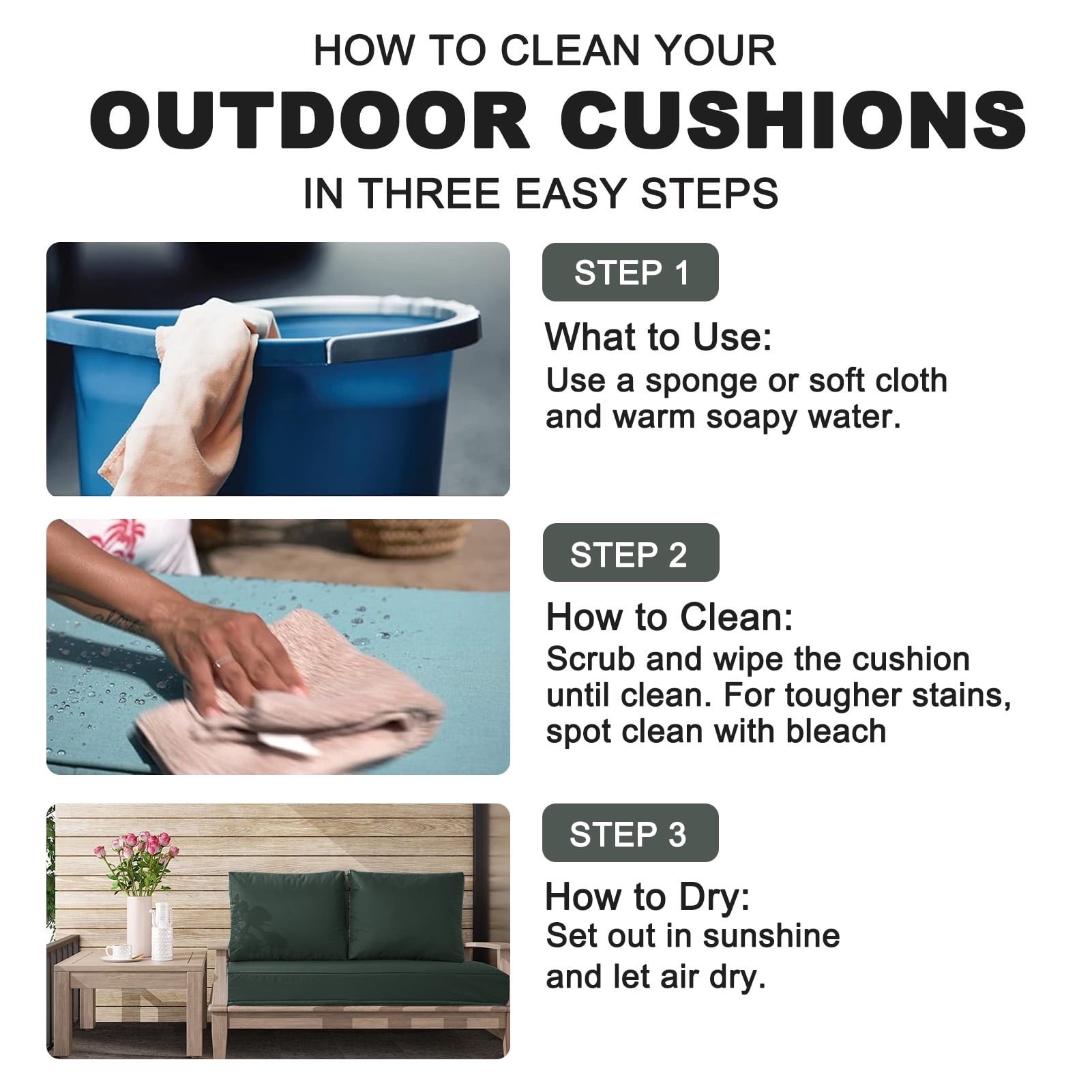 Outdoor Loveseat Cushion Set, 48 x 24, Water Repellent, Fade Resistant, Couch love seat