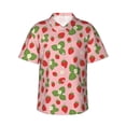 thumbnail image 4 of Wukai Strawberries Men's Hawaiian Shirt Short Sleeve Casual Button Down Summer Beach Aloha Shirt Tropical Print Holiday Party, 4 of 8