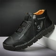 thumbnail image 5 of Xfvqtps Mens Ankle Boots British Large High Top Side Zipper Fashion Outdoor Cowhide Driving Shoes Leather Shoes Trendy Large Size Breathable Driving Shoes Black, 5 of 9