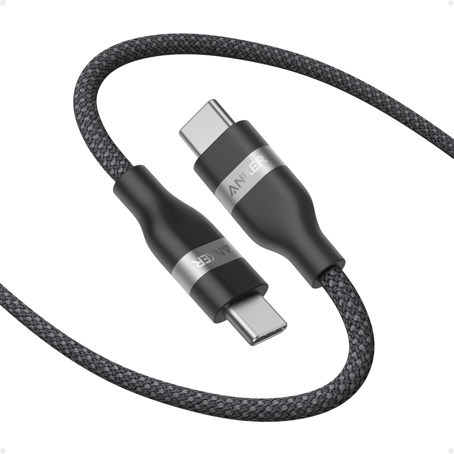 Anker Nano USB C Cable, 240W Flexible Multi-Color Braided Cord, Fast Charging Type C Charger, compatible for iPhone 17 Series, MacBook Pro and More (Black, 6ft)