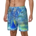 thumbnail image 2 of Balery Peacock Mens Swim Trunks Swim Shorts for Men Quick Dry Inseam Beach Shorts with Compression Liner Pocket-Medium, 2 of 9