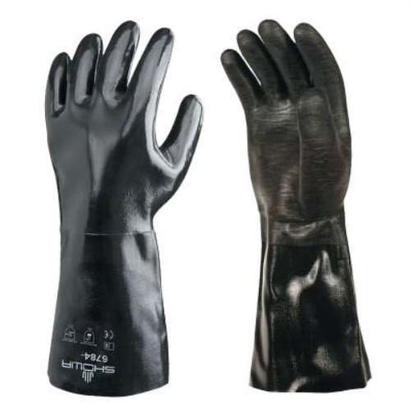 SHOWA Neoprene Protective Gloves, Black, Smooth, Large - 1 DZ (845-6784-10)
