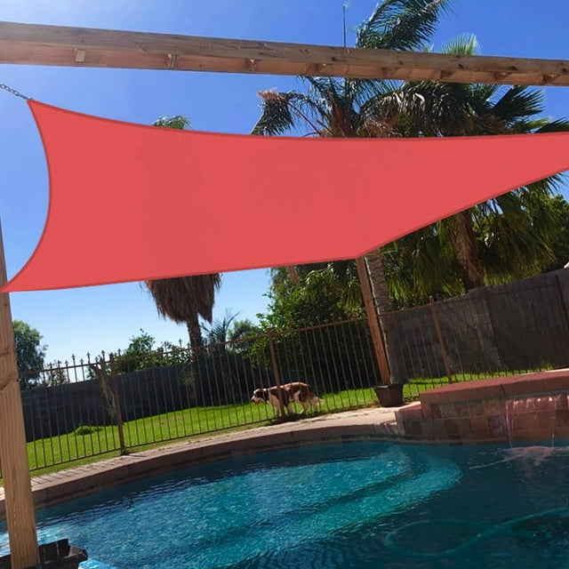 Windscreen4Less 16' X 20' Sun Shade Sail Rectángulo Cubierta De Toldo Para Exteriores Bloque Uv Para Patio Trasero, Porche, Pérgola, Terraza, Jardín, Patio (Rojo)
