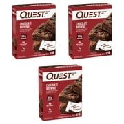 (3 pack) Quest Protein Bar, Chocolate Brownie, 20g Protein, Gluten Free, 4 Count