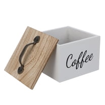 Milisten White Wood Coffee Capsule Storage Box with Dustproof Lid for Kitchen Organizer