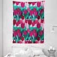 thumbnail image 1 of Floral Tapestry, Abstract Art Flower Polka Dotted Tulips on Geometric Background Illustration, Wall Hanging for Bedroom Living Room Dorm Decor, 60W X 80L Inches, Jade Green and Red, by Ambesonne, 1 of 2