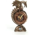 thumbnail image 4 of Veronese Design 9 Inch Steampunk Mechanical Dragon Clock Resin Sculpture Bronze Finish, 4 of 5