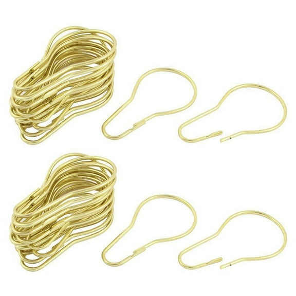 40 Pieces Calabash Design Shower Curtain Rings Hooks Metal Bathroom