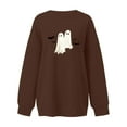 thumbnail image 4 of Fjofpr Sweatshirts for Women Halloween Sweatshirts for Women Ghost Women Classic Halloween Print Oversized Crewneck Long Sleeve Loose Pullover Sweatshirt Tops, 4 of 5