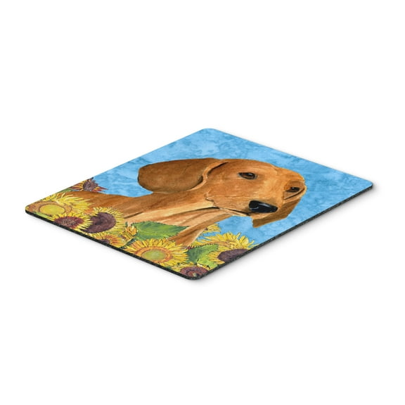 "Dachshund in Summer Flowers Mouse Pad Hot Pad or Trivet"