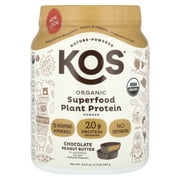 KOS Organic Plant Based Protein Powder, Chocolate Peanut Butter, 20g Protein, 1.3lb